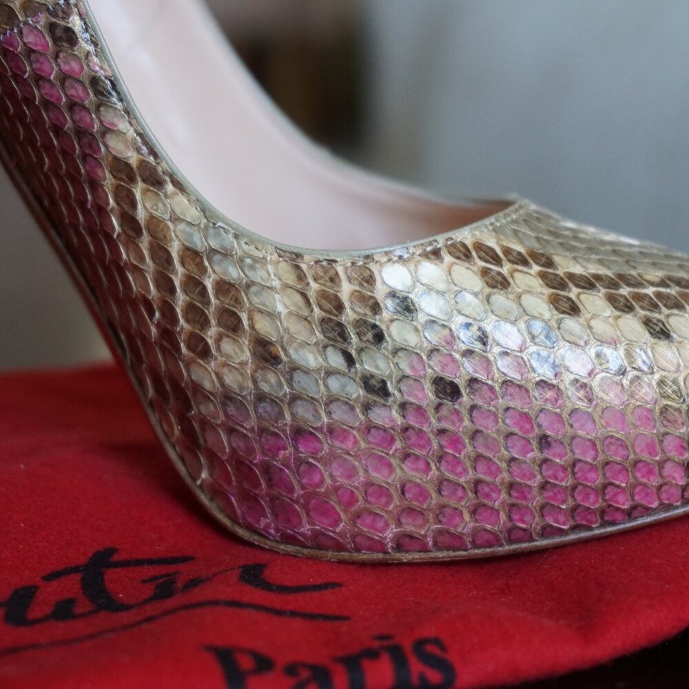 AUTHENTIC Christian Louboutin Python Declic 120 - image 3